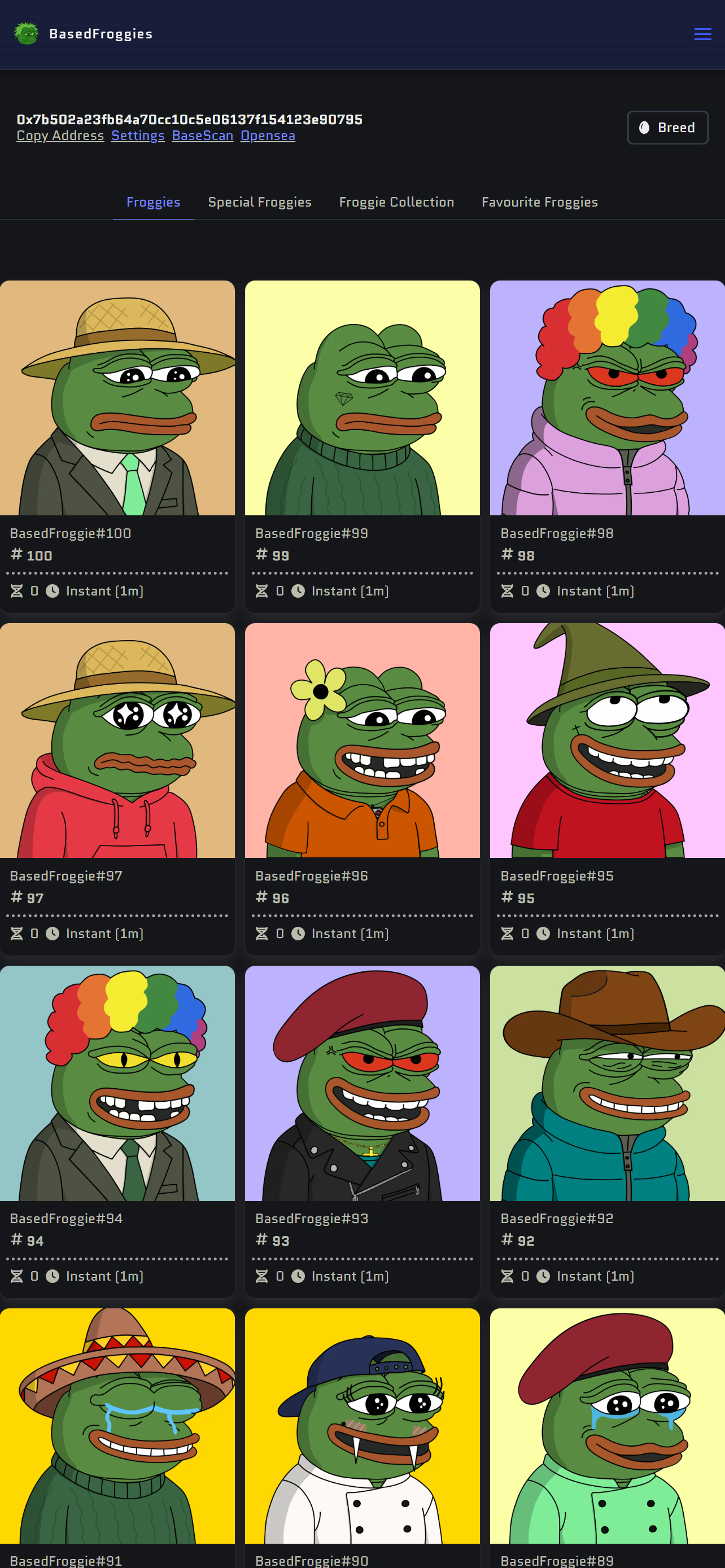 Based Froggies - Farcaster Mini Apps screenshot