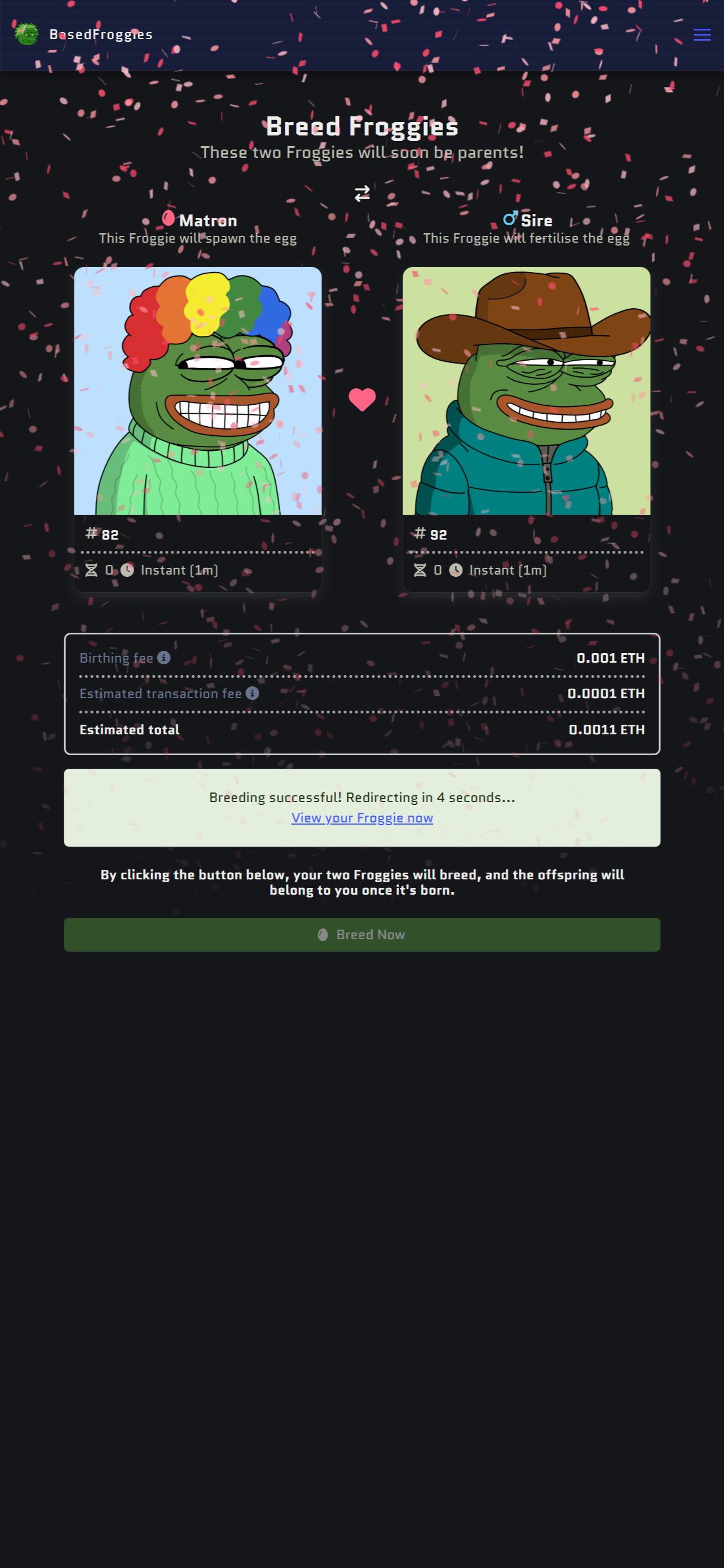 Based Froggies - Farcaster Mini Apps screenshot